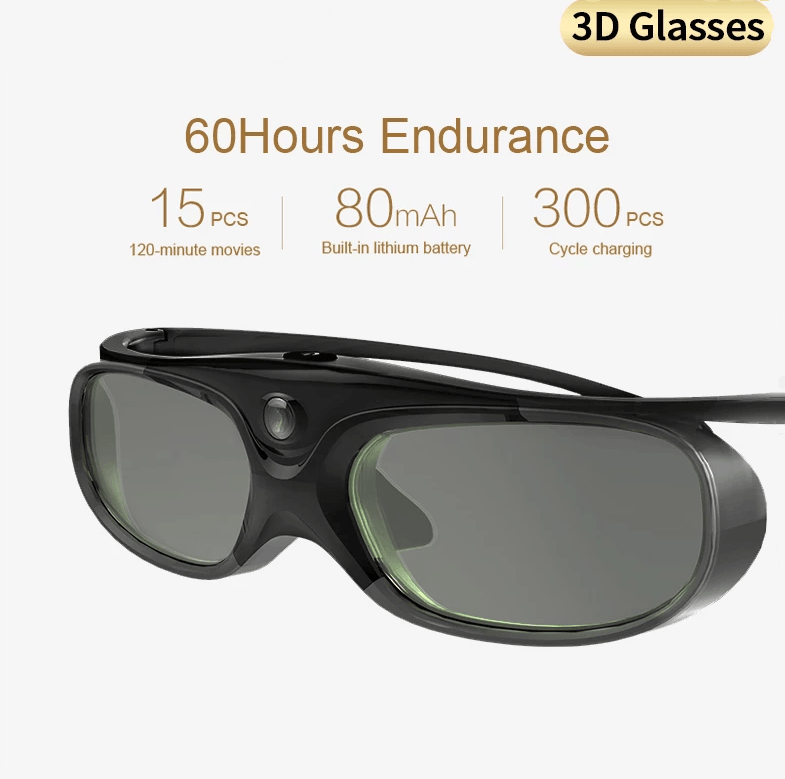 3D Glass DLP-Link Active Shutter LCD 3D Glasses (Rechargeable) - Hollywood Box