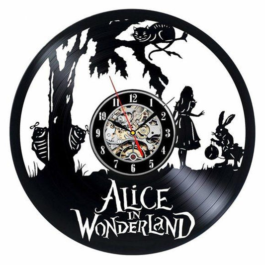 ALICE IN WONDERLAND HANDMADE VINYL RECORD WALL CLOCK - Hollywood Box
