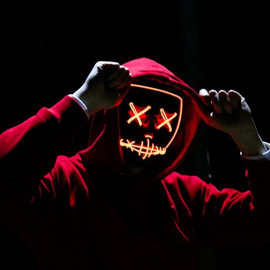 Cosplay Halloween Neon Mask Led Glow Mask - Hollywood Box