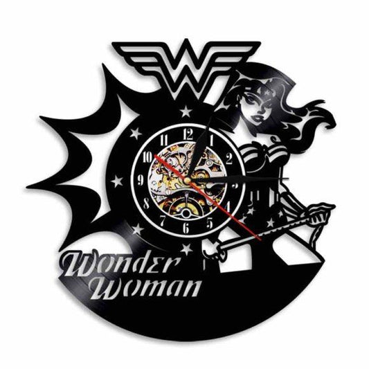 DC COMICS - WONDER WOMAN HANDMADE VINYL WALL CLOCK - Hollywood Box